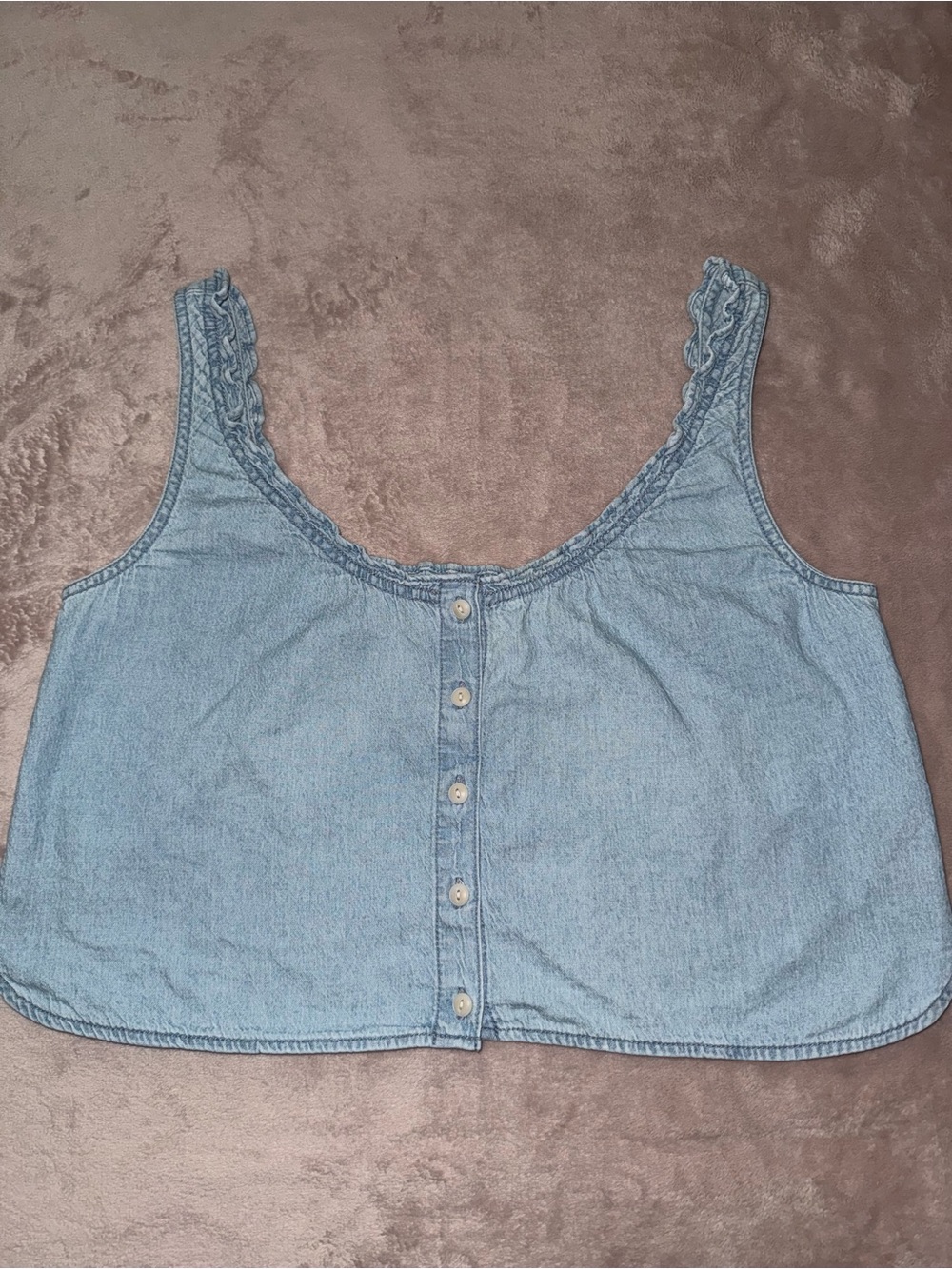 Madewell ruffled V- neck crop top size M